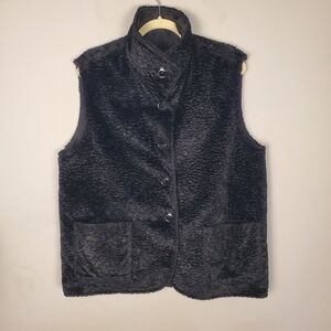 Iceberg by Gilmar Reversible Vest Size 42 Black Shearling Style Made in Italy